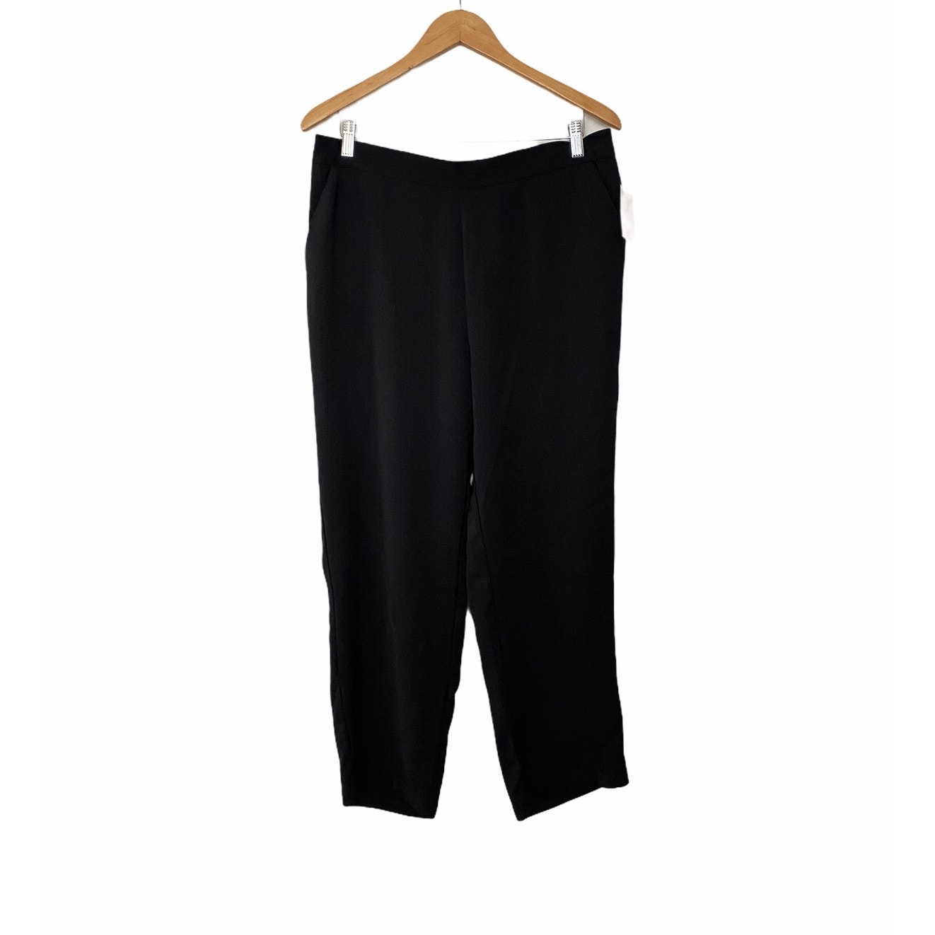 14th & Union Womens Soft Straight Leg Pants Black L Large